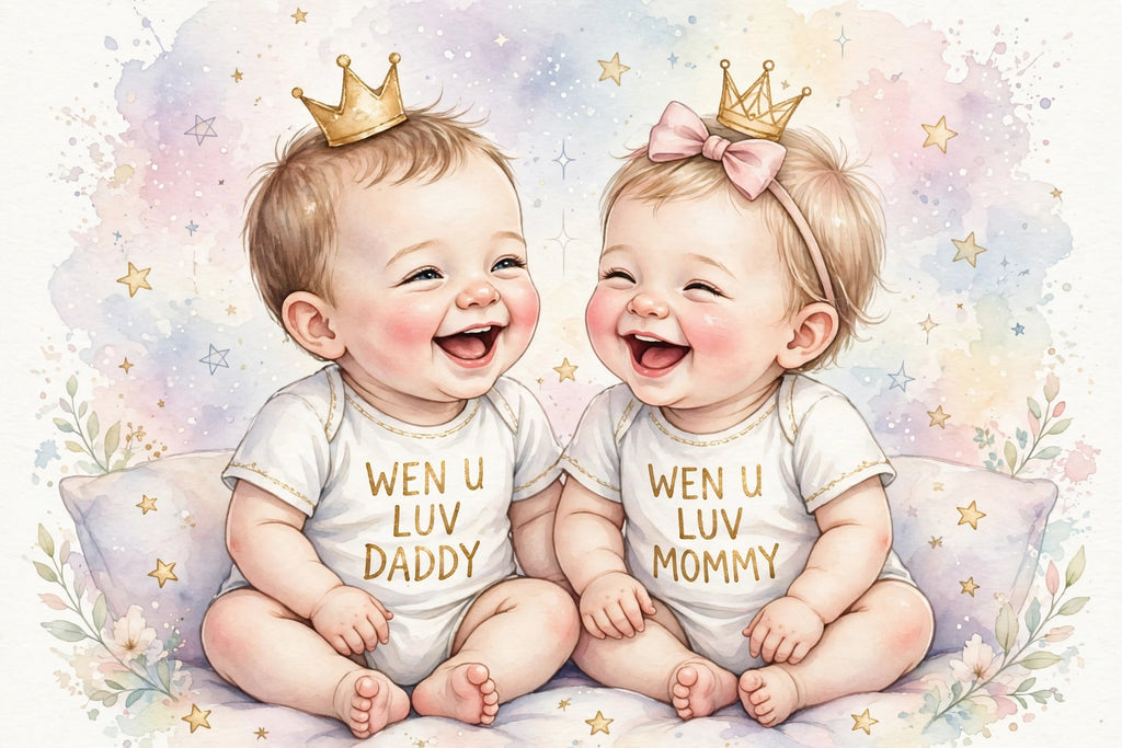 WEN U LUV DADDY and WEN U LUV MOMMY onesies