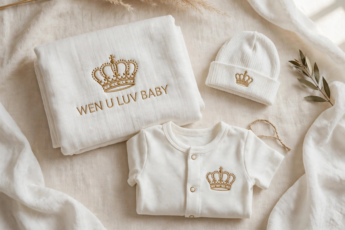 First Outfit Set - receiving blanket, onesie and cap