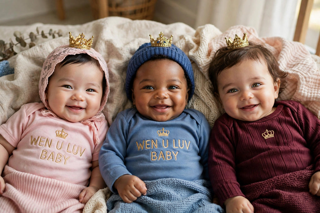 WEN U LUV BABY in color - pink, blue, burgundy