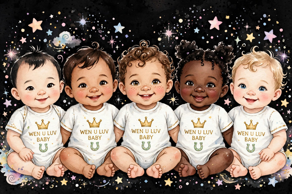 WEN U LUV BABY crown onesies - all the babies