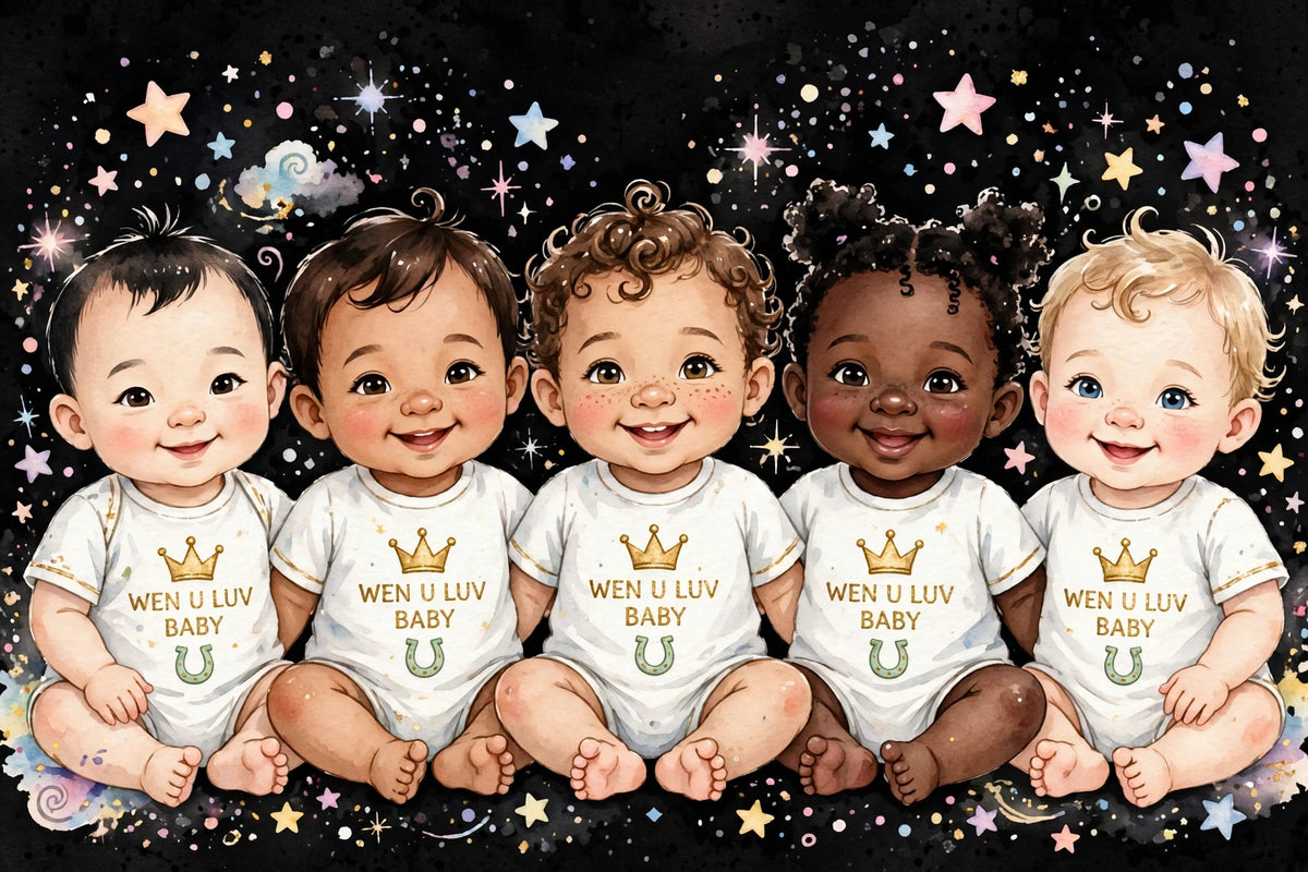 WEN U LUV BABY crown onesies - all the babies