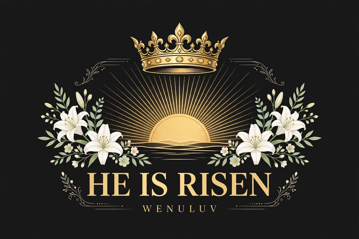 WENULUV He Is Risen Easter design