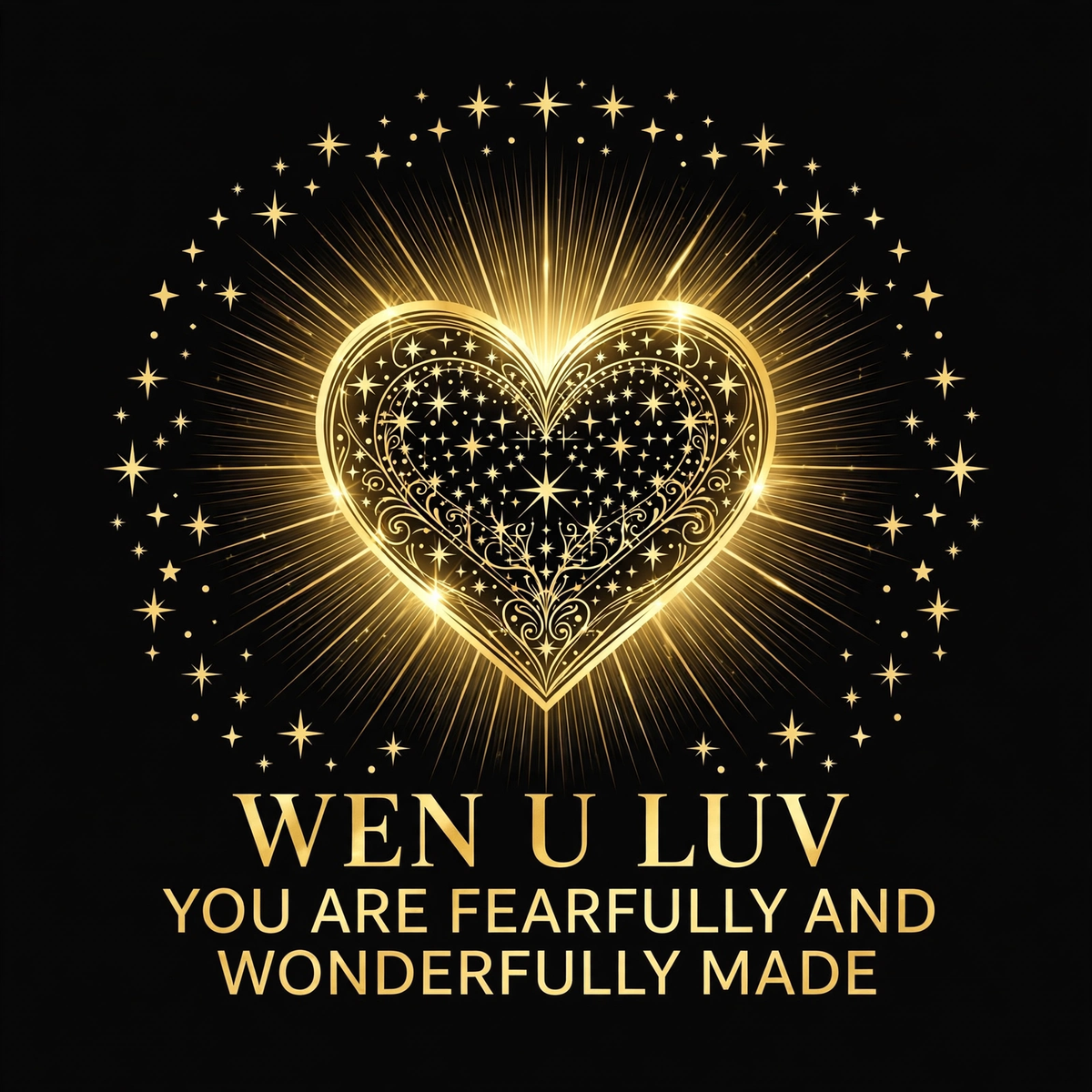 Wen U Luv You Are Fearfully And Wonderfully Made starry heart design