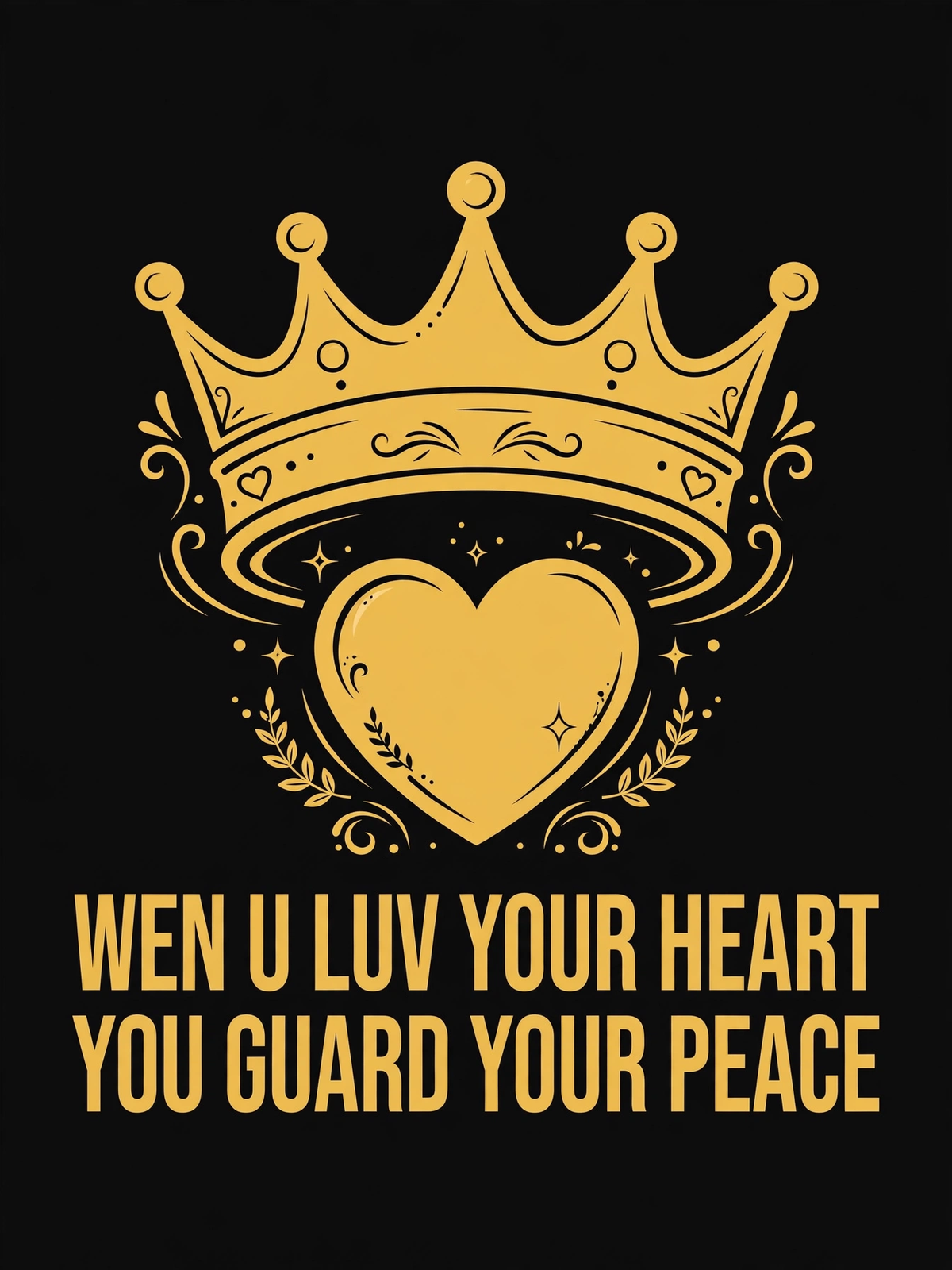 Wen U Luv Your Heart You Guard Your Peace design