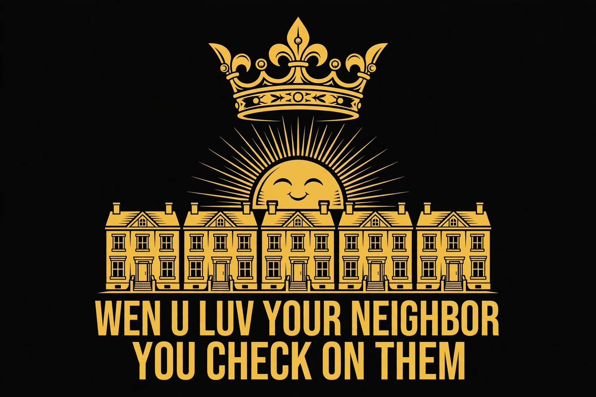 Wen U Luv Your Neighbor You Check On Them design