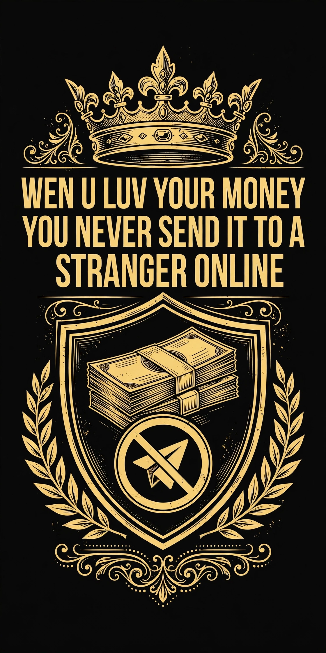 Wen U Luv Your Money You Never Send It To A Stranger Online Tee