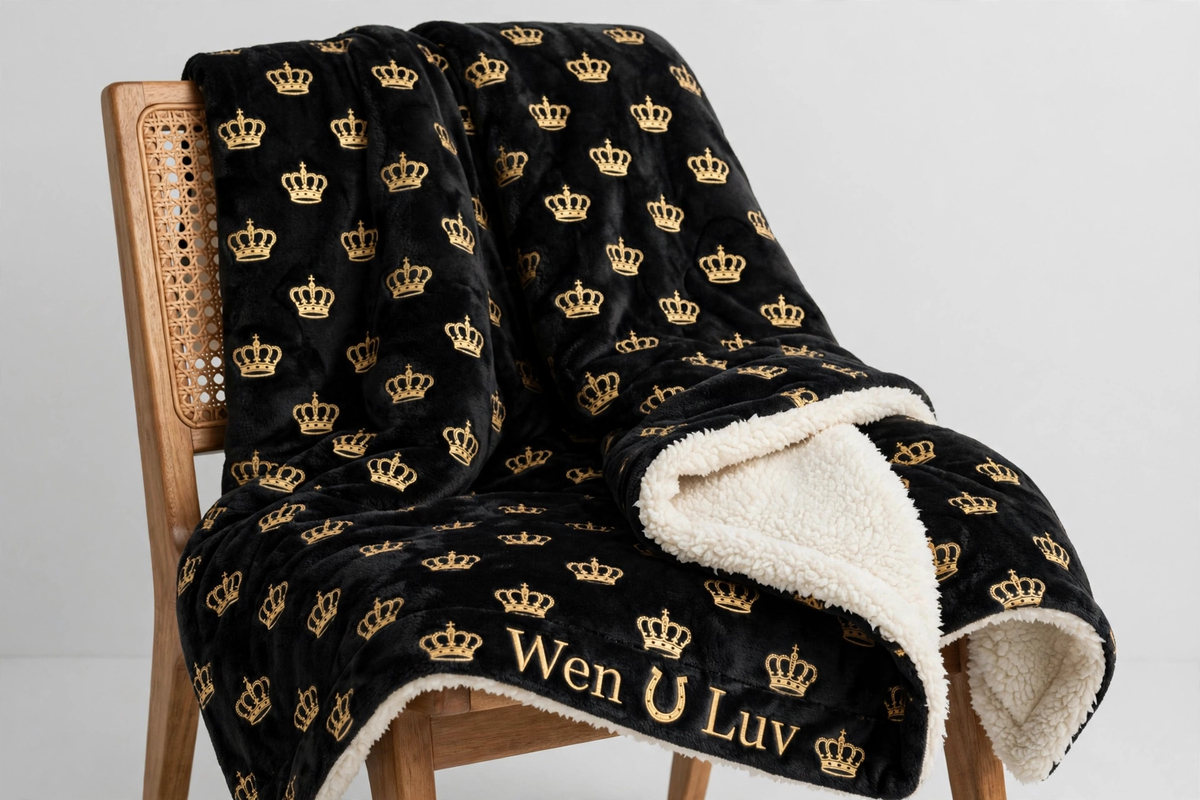 WEN U LUV Sherpa Blanket - Crown