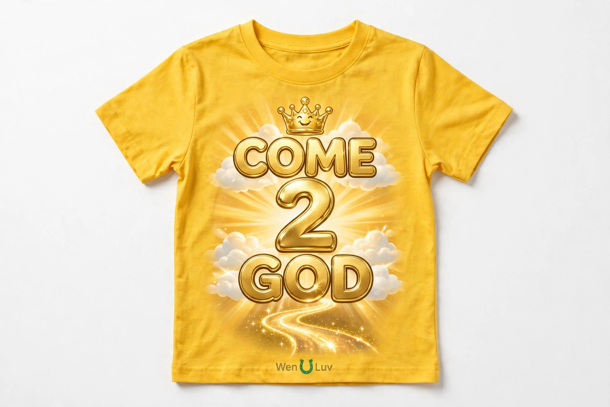 COME 2 GOD Tee - Kids (Bright Gold)