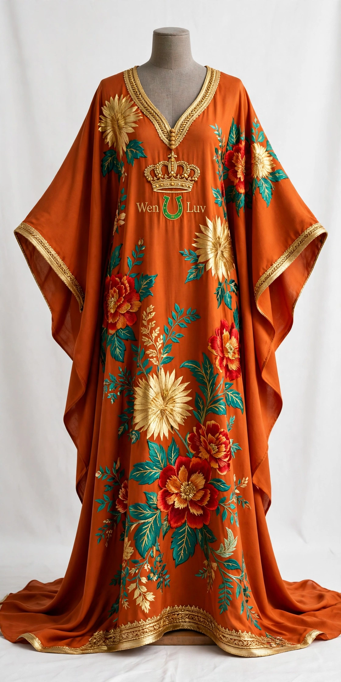 WEN U LUV Kaftan Dress - Crown Garden (One Size)