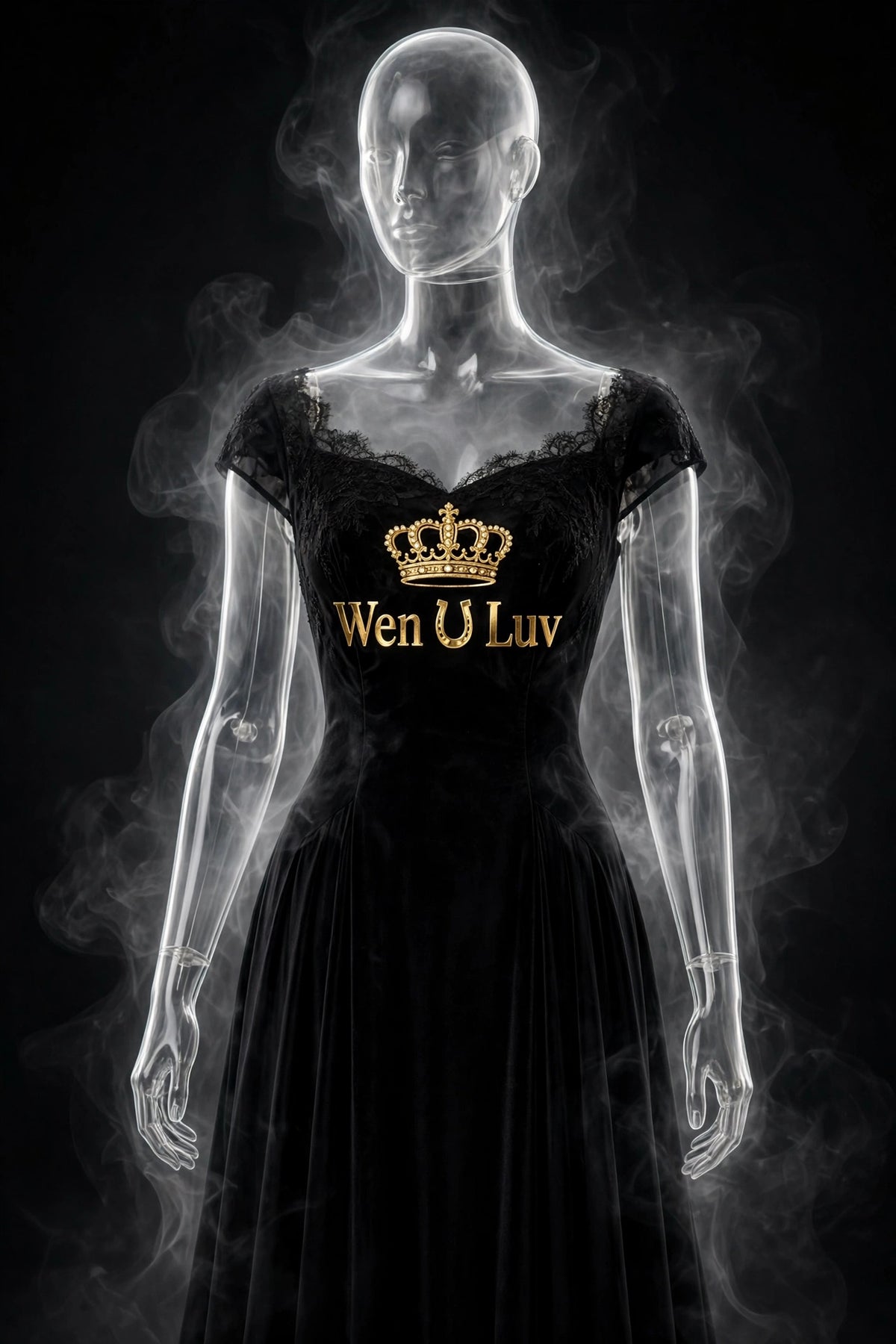 WEN U LUV Evening Dress - Black + Gold