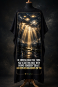 HIGH BEAMS Kaftan - Midnight Black + Gold (One Size)