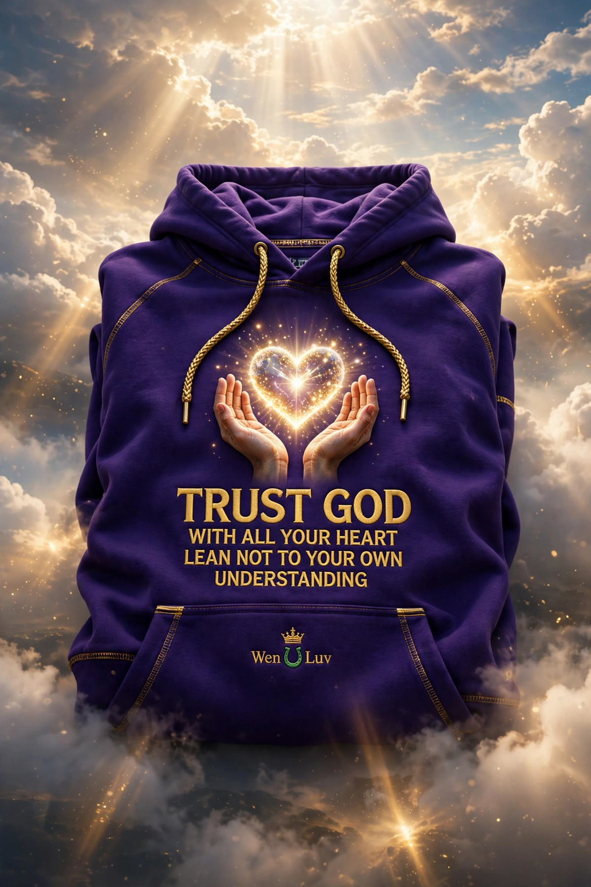TRUST GOD Hoodie - Royal Purple + Gold