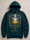NOT MY WILL Hoodie - Deep Teal + Gold
