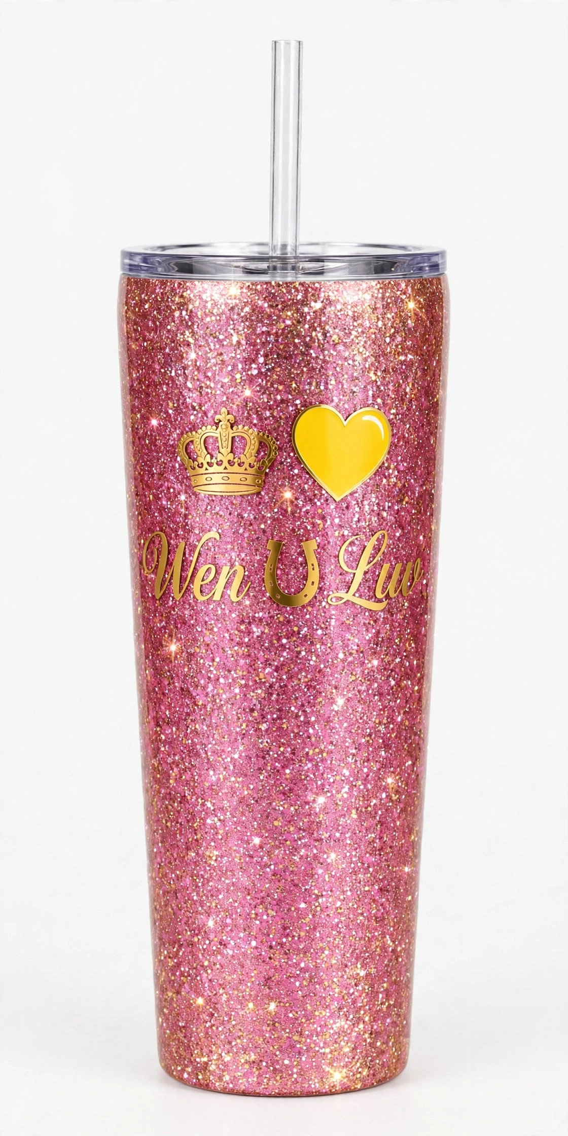WEN U LUV Tumbler - Pink Glitter