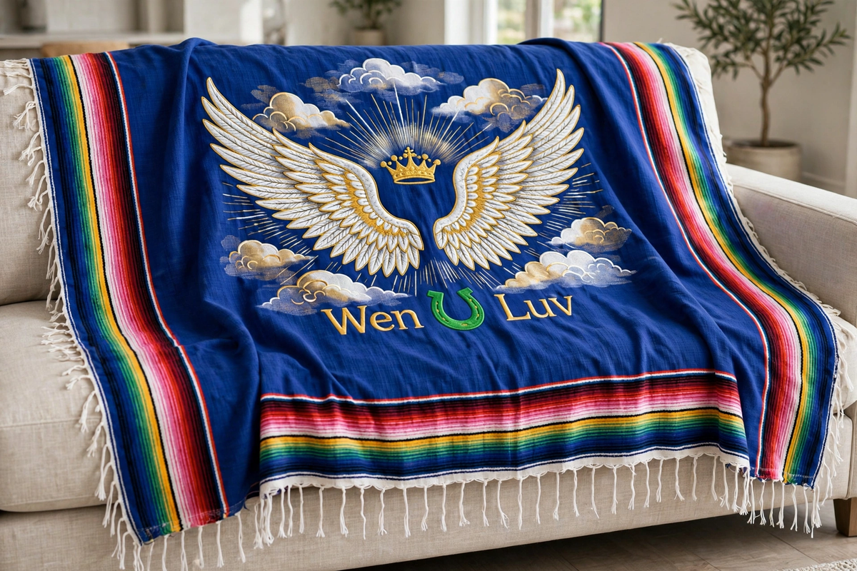 WEN U LUV Prayer Blanket - Angel Wings (Oversized Throw)