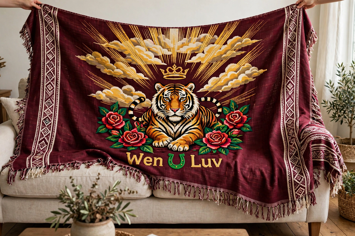 WEN U LUV Prayer Blanket - Tiger Glory (Oversized Throw)