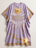 GOD SAID REPENT Dashiki - Lavender + Gold (One Size)
