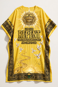 GOD SAID REPENT Dashiki - Sunshine Yellow + Black + Gold (One Size)