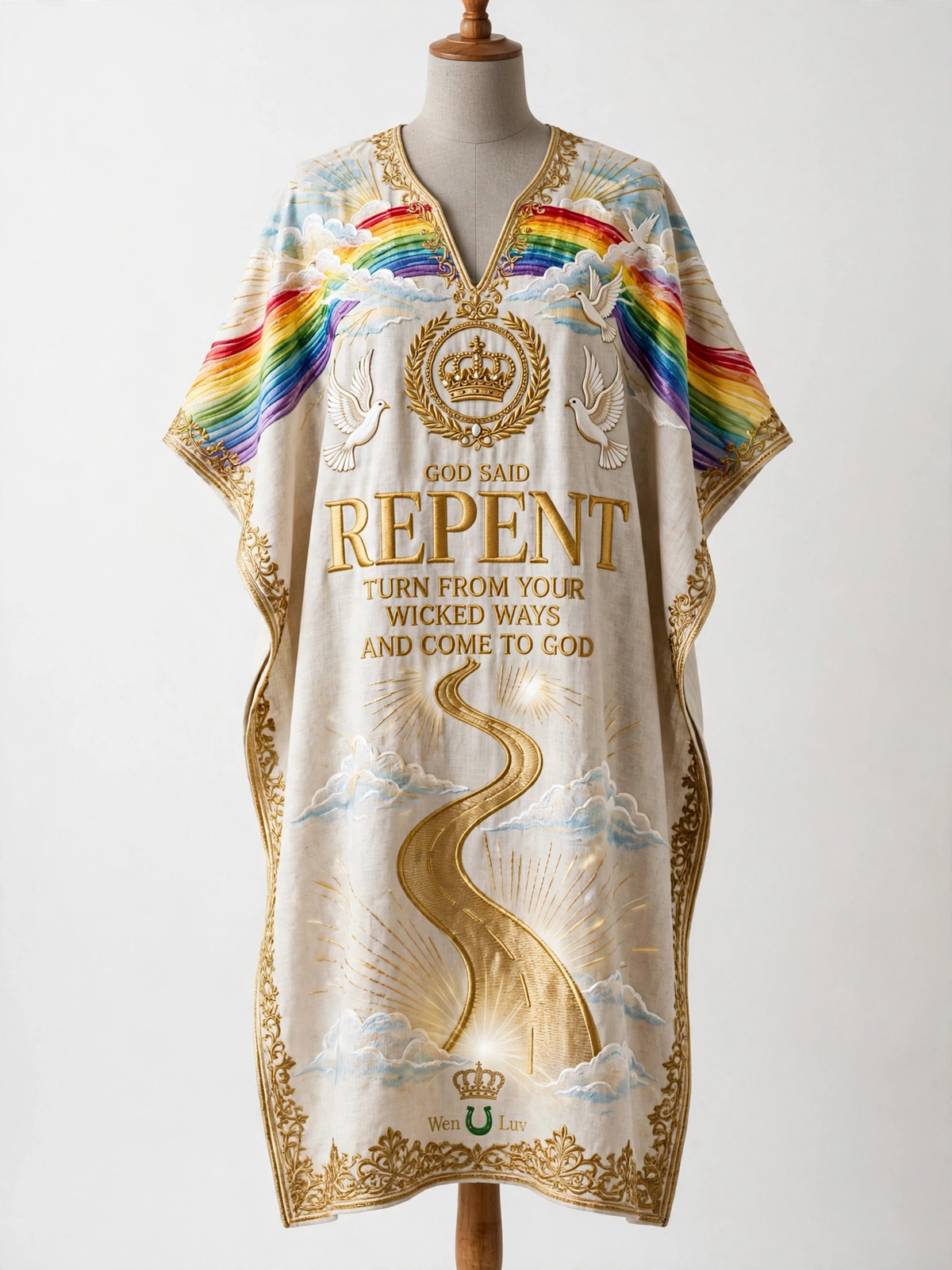 GOD SAID REPENT Dashiki - Rainbow Covenant (One Size)