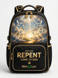 GOD SAID REPENT Backpack - Black + Gold