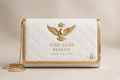 GOD SAID REPENT Evening Clutch - White + Gold Dove