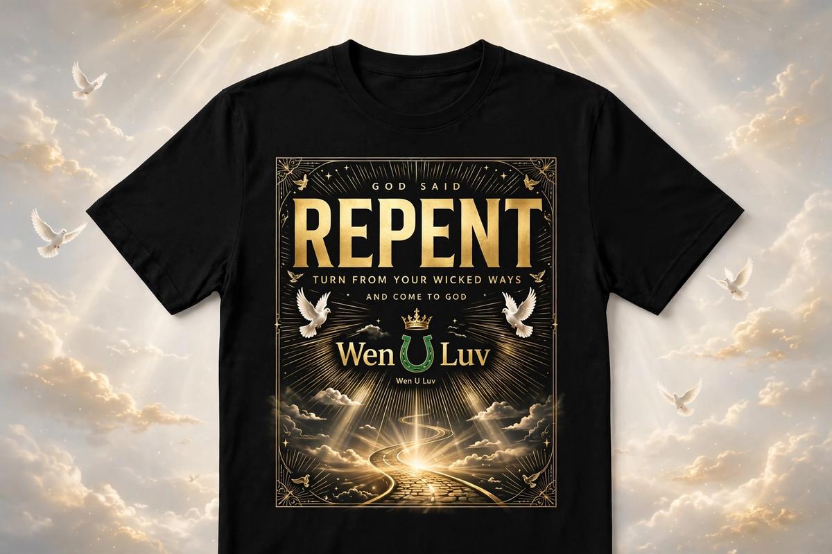 GOD SAID REPENT Tee - Men's (Black + Gold)