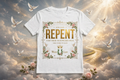 GOD SAID REPENT Tee - Women's (White + Gold + Rose)